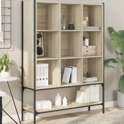 vidaXL bogreol 102x30x141,5 cm konstrueret træ sonoma-eg