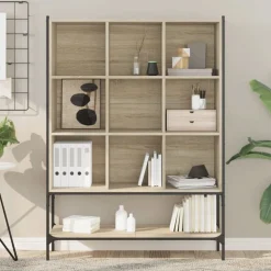 vidaXL bogreol 102x30x141,5 cm konstrueret træ sonoma-eg