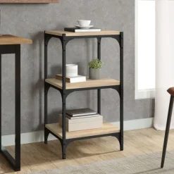 vidaXL bogreol 40x33x70,5 cm konstrueret træ og stål sonoma-eg