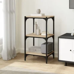 vidaXL bogreol 40x33x70,5 cm konstrueret træ og stål sonoma-eg