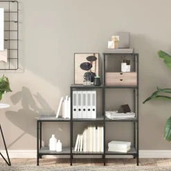 vidaXL bogreol 92x30x102 cm konstrueret træ og metal grå sonoma-eg