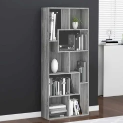 vidaXL bogreol 67x24x161 cm konstrueret træ grå sonoma-eg