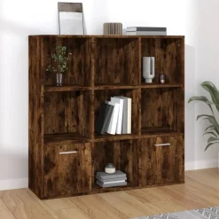 vidaXL bogreol 98x30x98 cm røget egetræsfarve