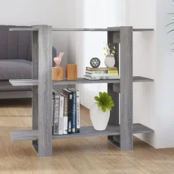 vidaXL bogreol/rumdeler 100x30x87 cm grå sonoma-eg