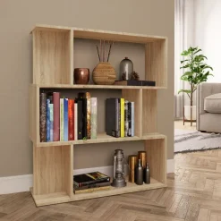 vidaXL bogreol/rumdeler 80x24x96 cm konstrueret træ sonoma-eg