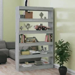 vidaXL bogreol/rumdeler 100x30x166 cm grå sonoma-eg