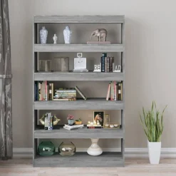 vidaXL bogreol/rumdeler 100x30x166 cm grå sonoma-eg