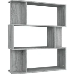vidaXL bogreol/rumdeler 80x24x96 cm konstrueret træ grå sonoma-eg