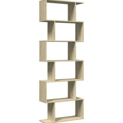 vidaXL bogreol/rumdeler 70x24x193 cm 6 niveauer konstrueret træ