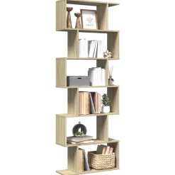 vidaXL bogreol/rumdeler 70x24x193 cm 6 niveauer konstrueret træ