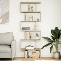 vidaXL bogreol/rumdeler 70x24x193 cm 6 niveauer konstrueret træ