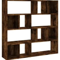 vidaXL bogreol/rumdeler 105x24x102 cm røget egetræsfarve
