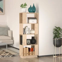 vidaXL bogreol/rumdeler 51x25x132 cm massivt fyrretræ