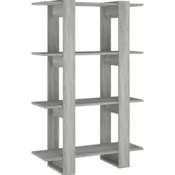 vidaXL bogreol/rumdeler 80x30x123,5 cm grå sonoma-eg