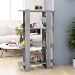 vidaXL bogreol/rumdeler 80x30x123,5 cm grå sonoma-eg