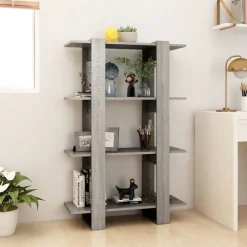vidaXL bogreol/rumdeler 80x30x123,5 cm grå sonoma-eg