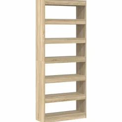 vidaXL Bogskab med hylde Sonoma eg 80 x 30 x 198 cm Konstrueret træ