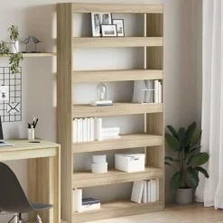 vidaXL Bogskab Sonoma eg 100 x 30 x 198 cm Konstrueret træ