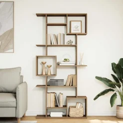 vidaXL bogskab 92x29x188 cm konstrueret træ egetræsfarve