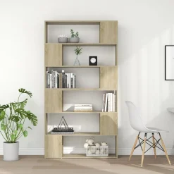 vidaXL bogskab/rumdeler 100x24x188 cm sonoma-eg