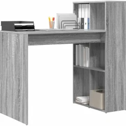 vidaXL Bord med hylde Grå Sonoma 108 x 55 x 103.5 cm Konstrueret træ