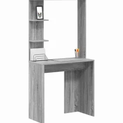 vidaXL Bord med hylde Grå Sonoma 78,5 x 37 x 154,5 cm Konstrueret træ