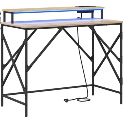 vidaXL Bord med hylde Sonoma eg 100 x 50 x 86,5 cm Konstrueret træ