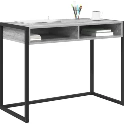 vidaXL Bord med opbevaring Grå Sonoma 100 x 50 x 75 cm Konstrueret træ