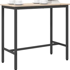 vidaXL bord Naturfarvet 100 x 50 x 91 cm Ingeniørtræ og stål