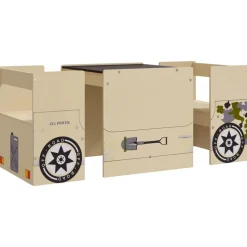 vidaXL bord- og stolesæt til børn 3 dele offroad bildesign MDF