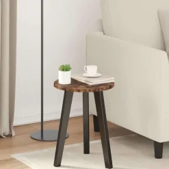 vidaXL Bordplade Røget eg Ø 30 x 1,5 cm Konstrueret træ