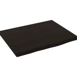 vidaXL bordplade til badeværelse 40x30x2 cm massivt træ mørkebrun