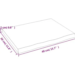 vidaXL bordplade til badeværelse 40x30x2 cm massivt træ mørkebrun