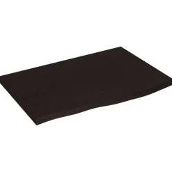 vidaXL bordplade 60x40x2 cm behandlet massivt egetræ mørkebrun