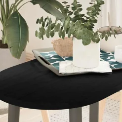 vidaXL bordplade 80x40x2 cm massivt egetræ oval mørkebrun