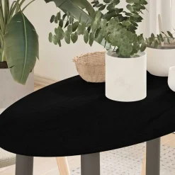 vidaXL bordplade 80x40x2 cm massivt egetræ oval mørkebrun