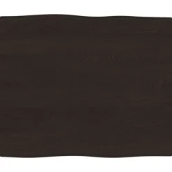 vidaXL bordplade 60x50x(2-4) cm naturlig kant behandlet træ mørkebrun