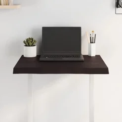 vidaXL bordplade 60x50x(2-4) cm naturlig kant behandlet træ mørkebrun