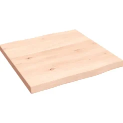vidaXL bordplade 40x40x2 cm naturlig kant ubehandlet massivt egetræ