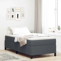 vidaXL Box spring seng Mørkegrå 80 x 200 cm Velourstof
