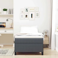 vidaXL Box spring seng Mørkegrå 80 x 200 cm Velourstof