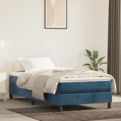 vidaXL Boxspring sengeramme Mørkeblå 80x200 cm Fløjl