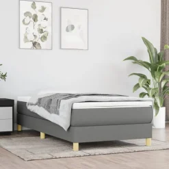 vidaXL Boxspring sengeramme Mørkegrå 80x200 cm Stof