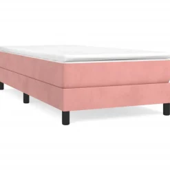 vidaXL Boxspring sengeramme 80x200 cm fløjl pink