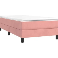 vidaXL Boxspring sengeramme 80x200 cm fløjl pink