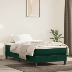 vidaXL Boxspring sengeramme Mørkegrøn 80x200 cm Fløjl