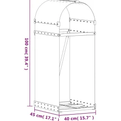vidaXL brændeholder antracit 40x45x100 cm galvaniseret stål
