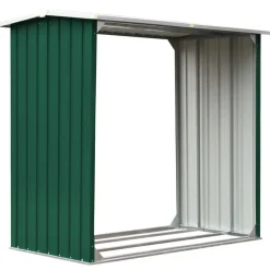 vidaXL brændeskur 172 x 91 x 154 cm galvaniseret stål grøn