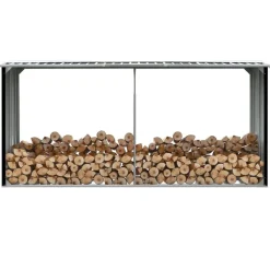 vidaXL brændeskur 330 x 92 x 153 cm galvaniseret stål antracitgrå