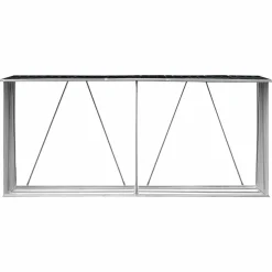 vidaXL brændeskur til haven 330x84x152 cm galvaniseret stål antracitgrå